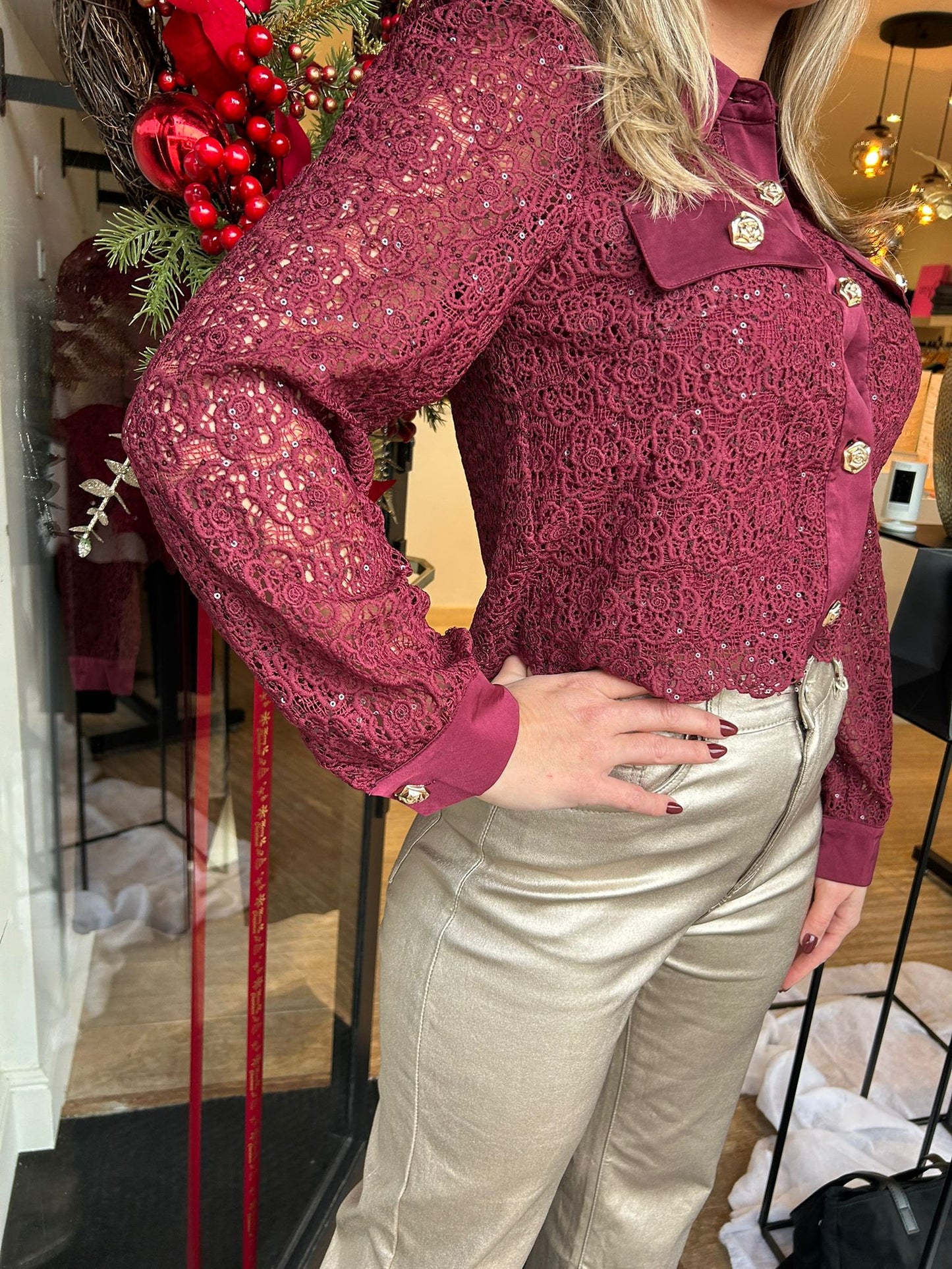 Gouden broek (leather look)