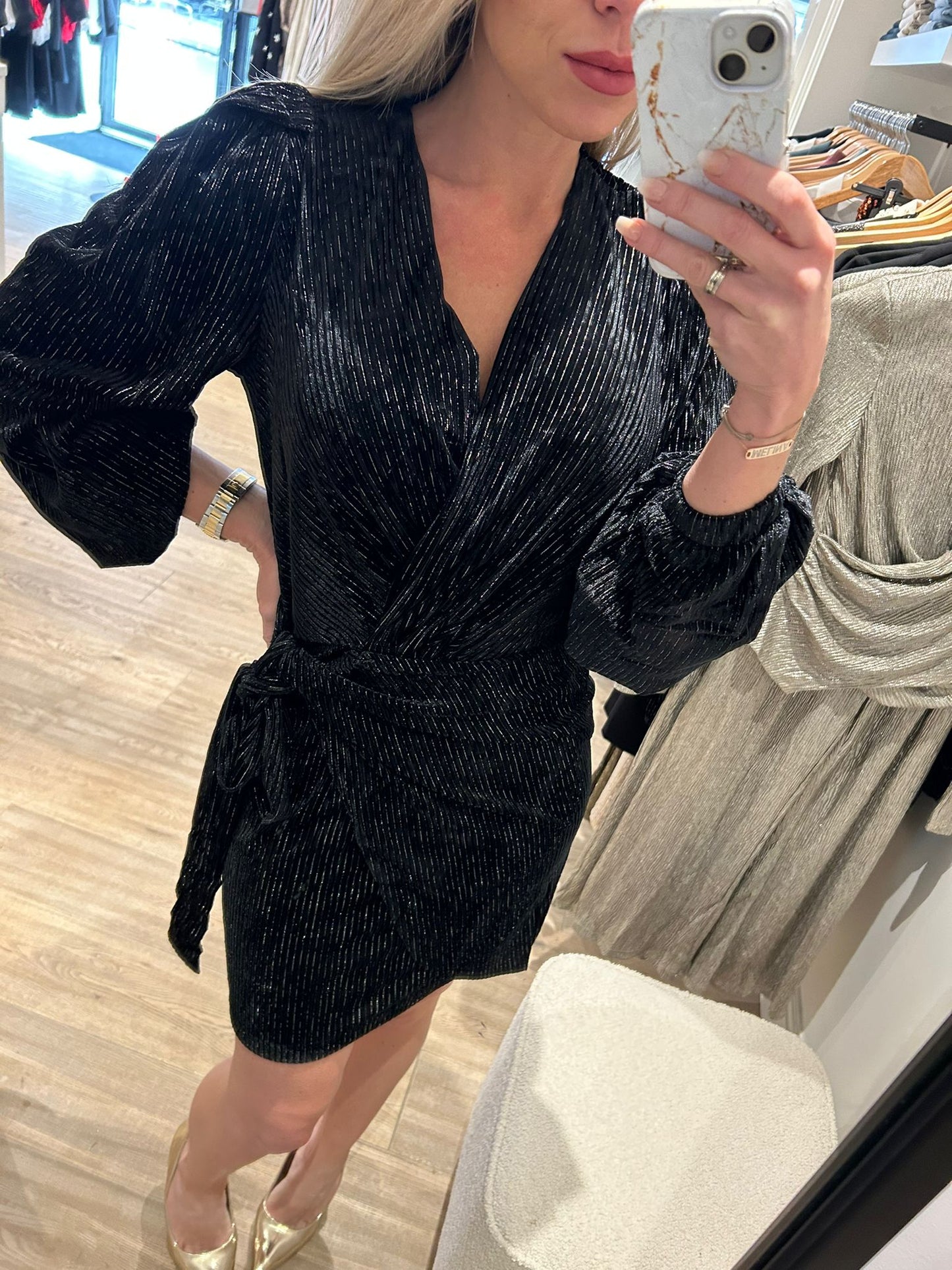 Dress Poline velvet zwart