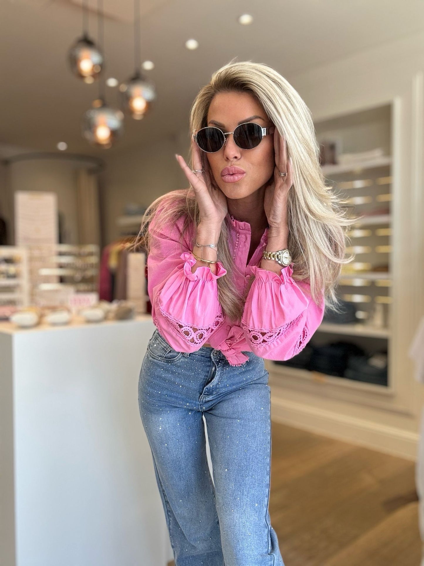 Blouse roze