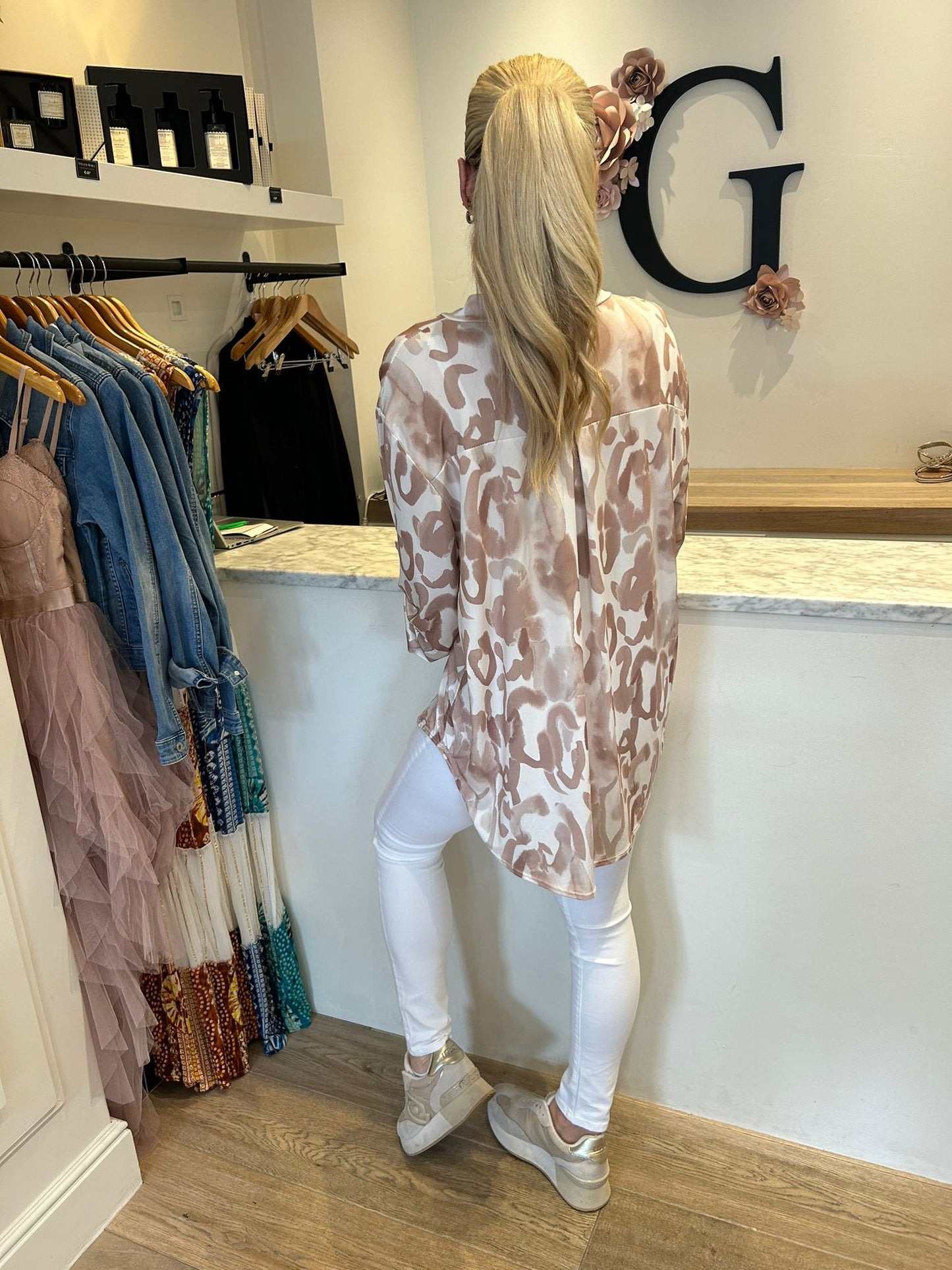 Travelstof loss fit beige