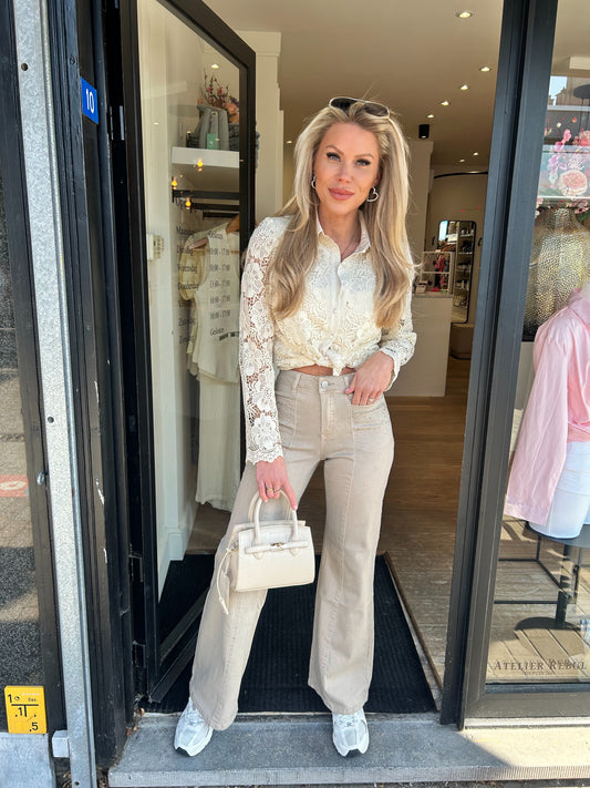 Toxik jeans beige strass
