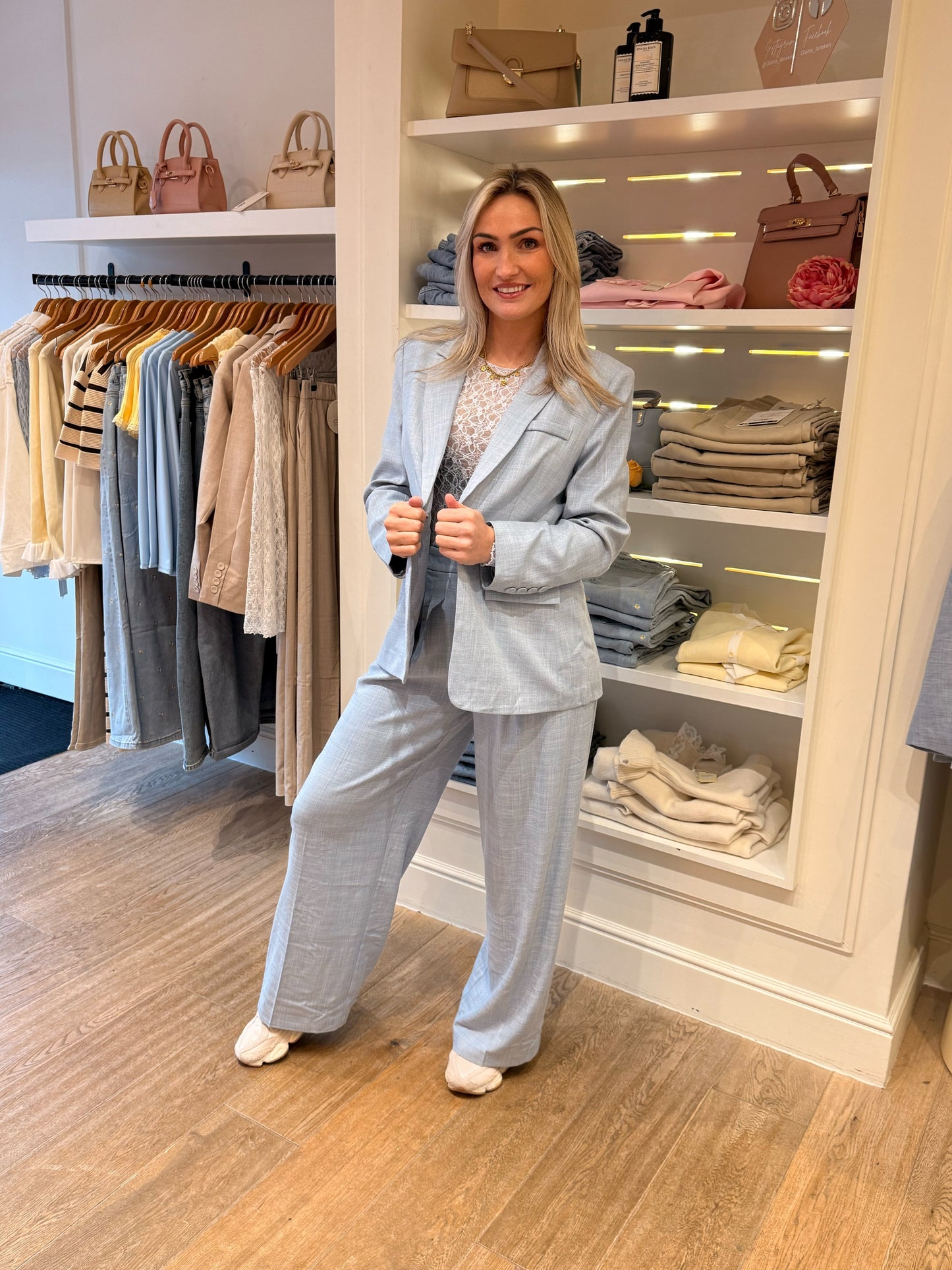 Blazer pastel blauw