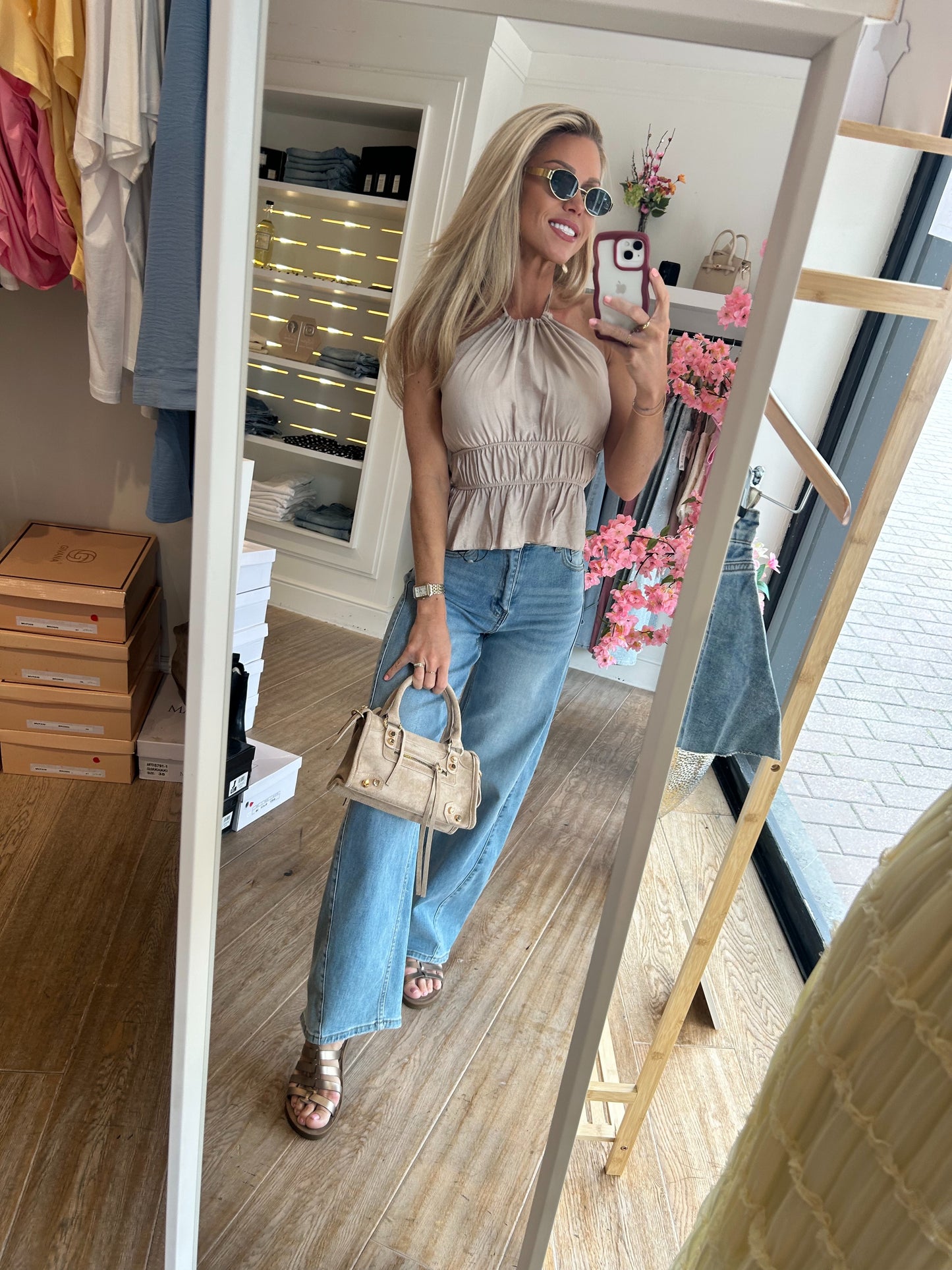 Halter top beige
