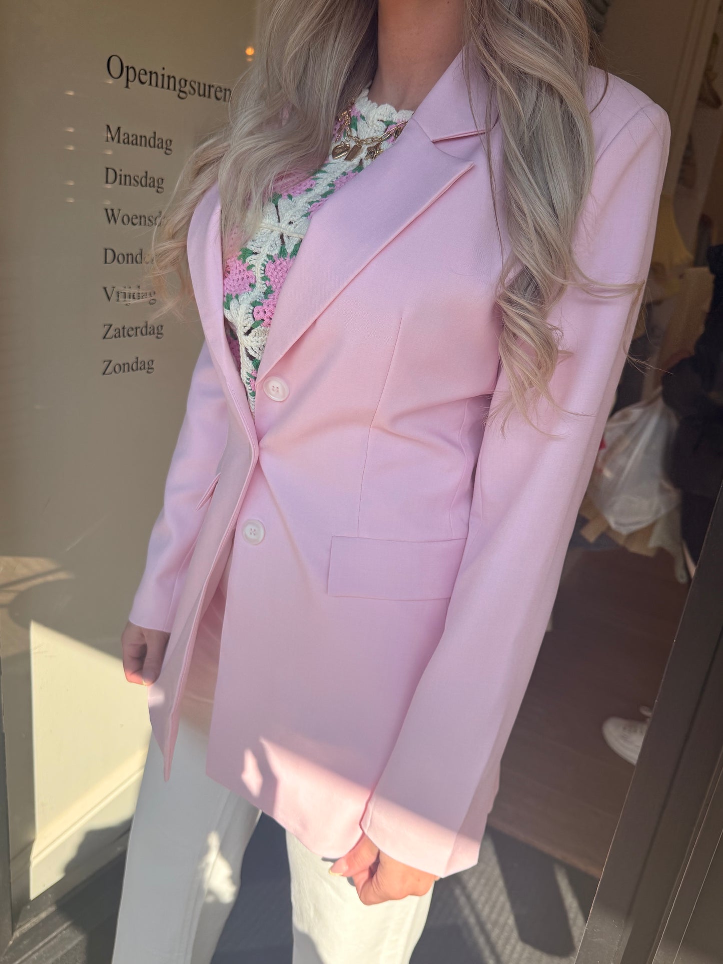 Blazer getailleerd roze