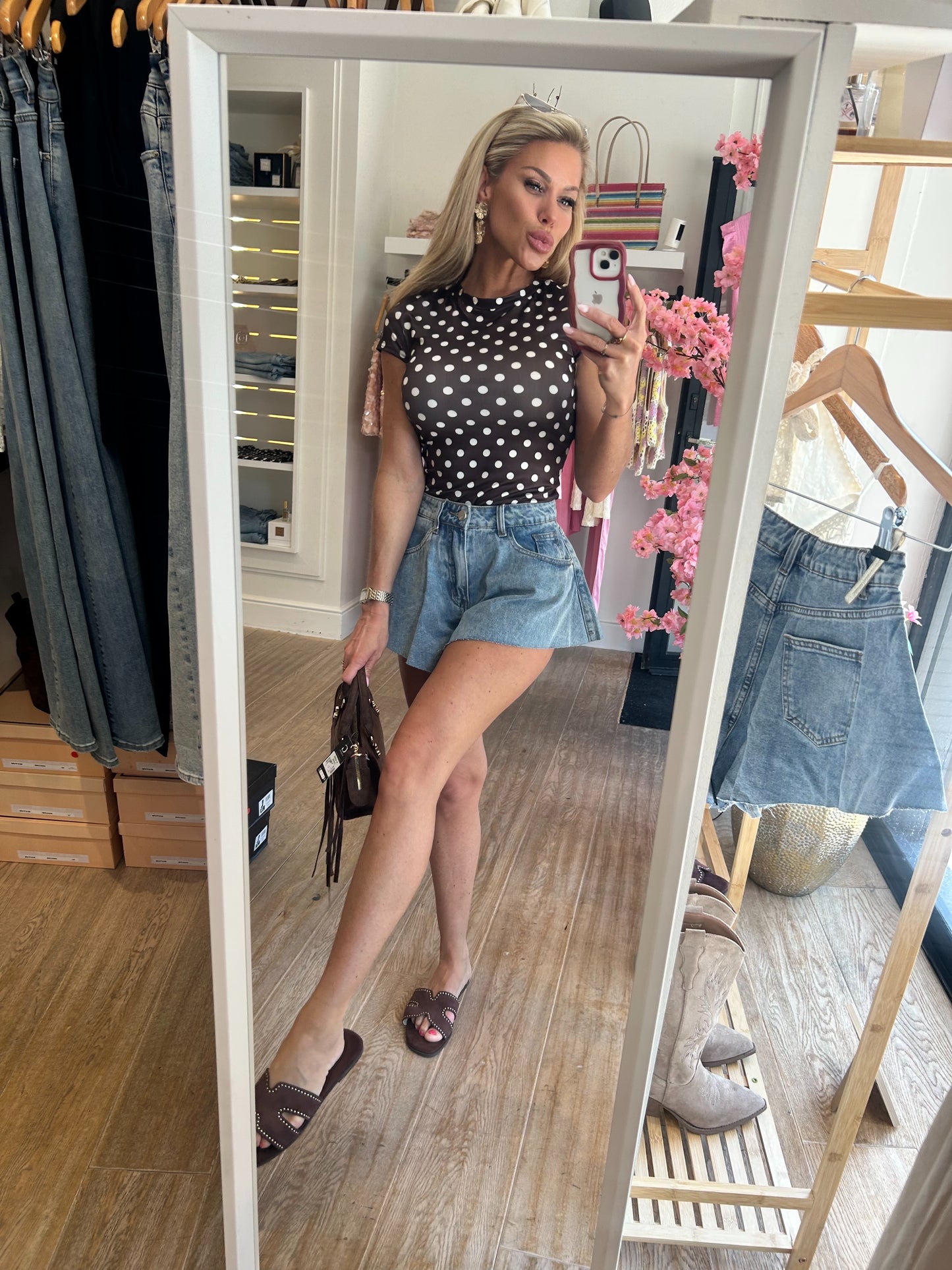 Polka dots Tshirt stretch