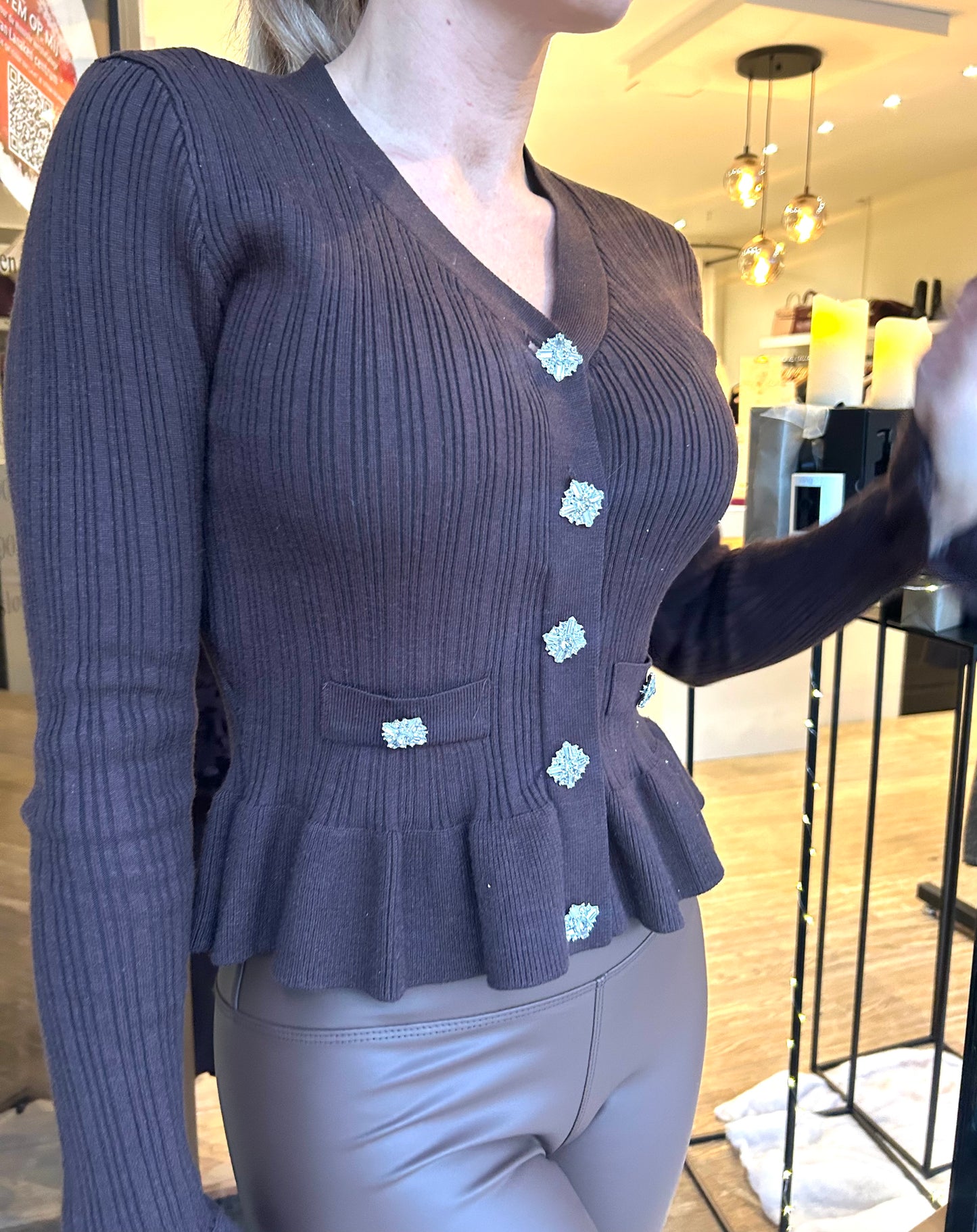 Knitwear blouse met stras