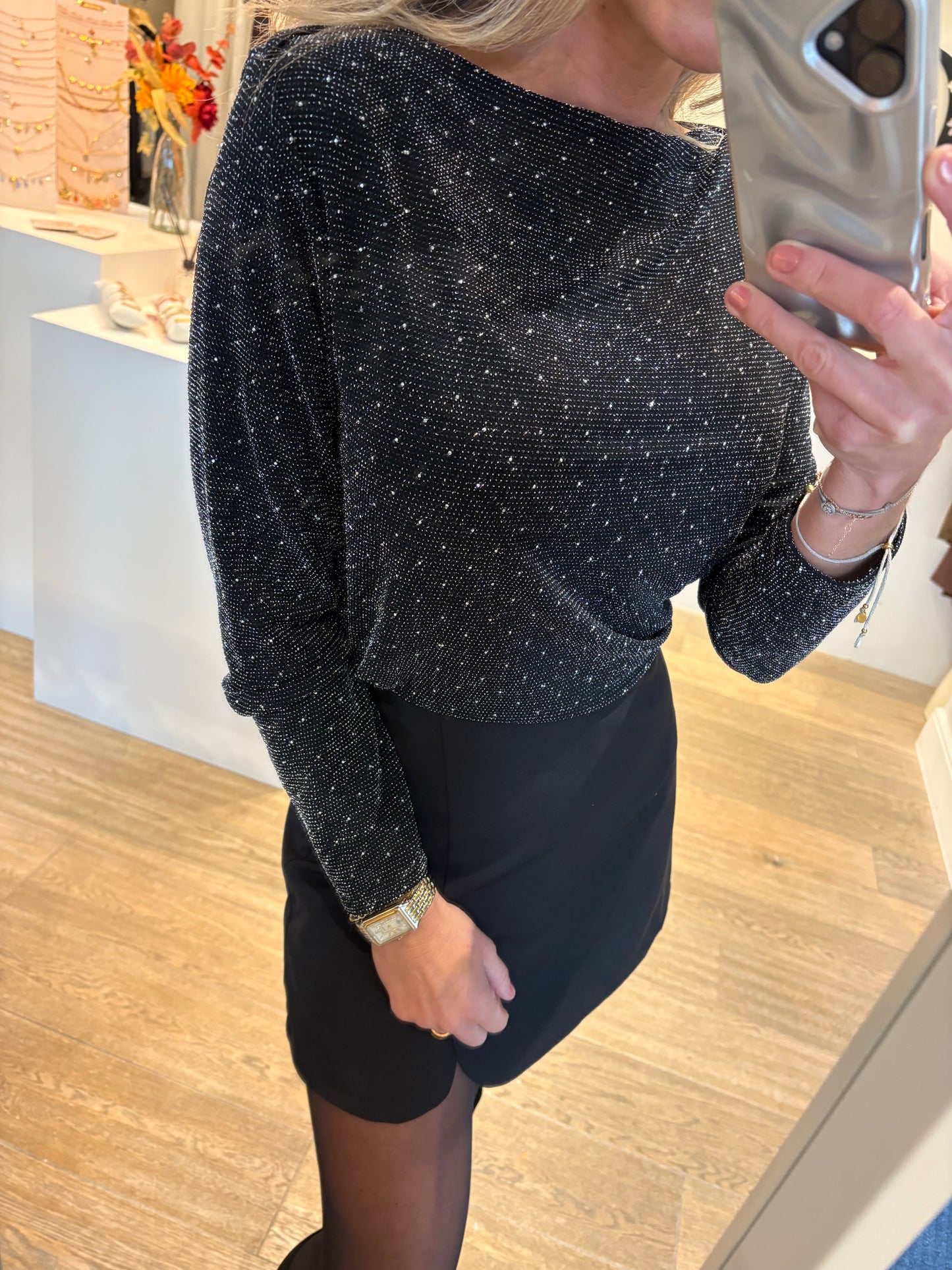 Sparkle blouse Black