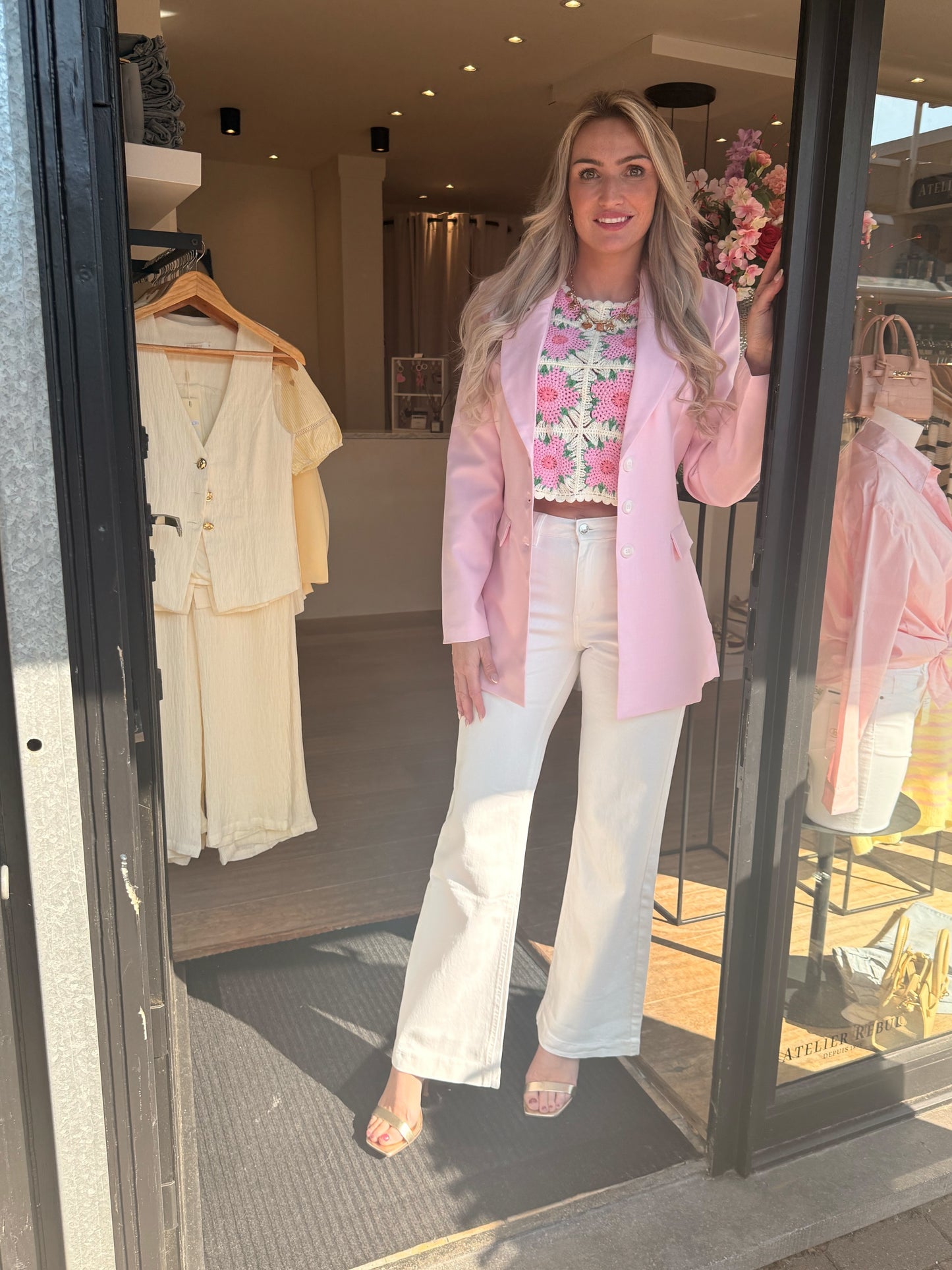 Blazer getailleerd roze