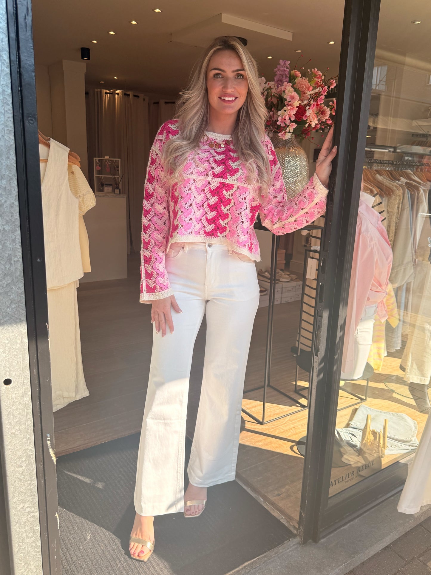 Blouse crochet pink