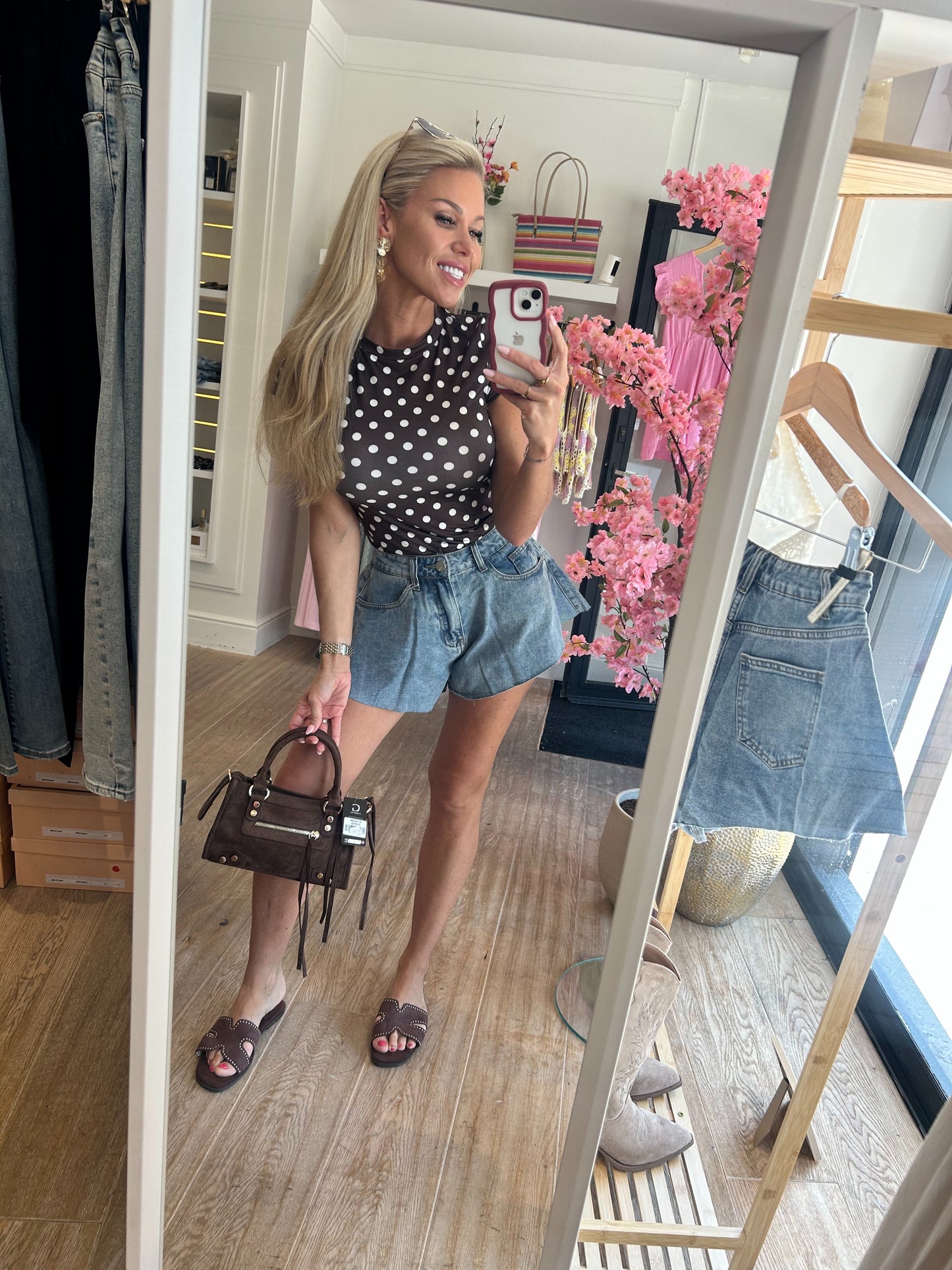 Polka dots Tshirt stretch