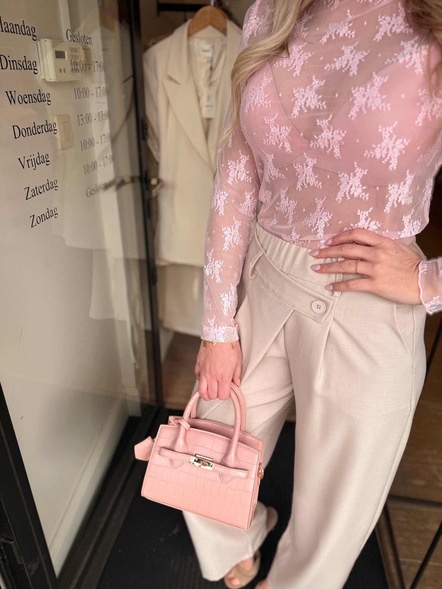 Lace top pink