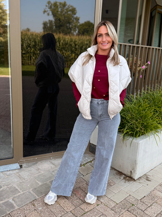 Grey jeans wide fit