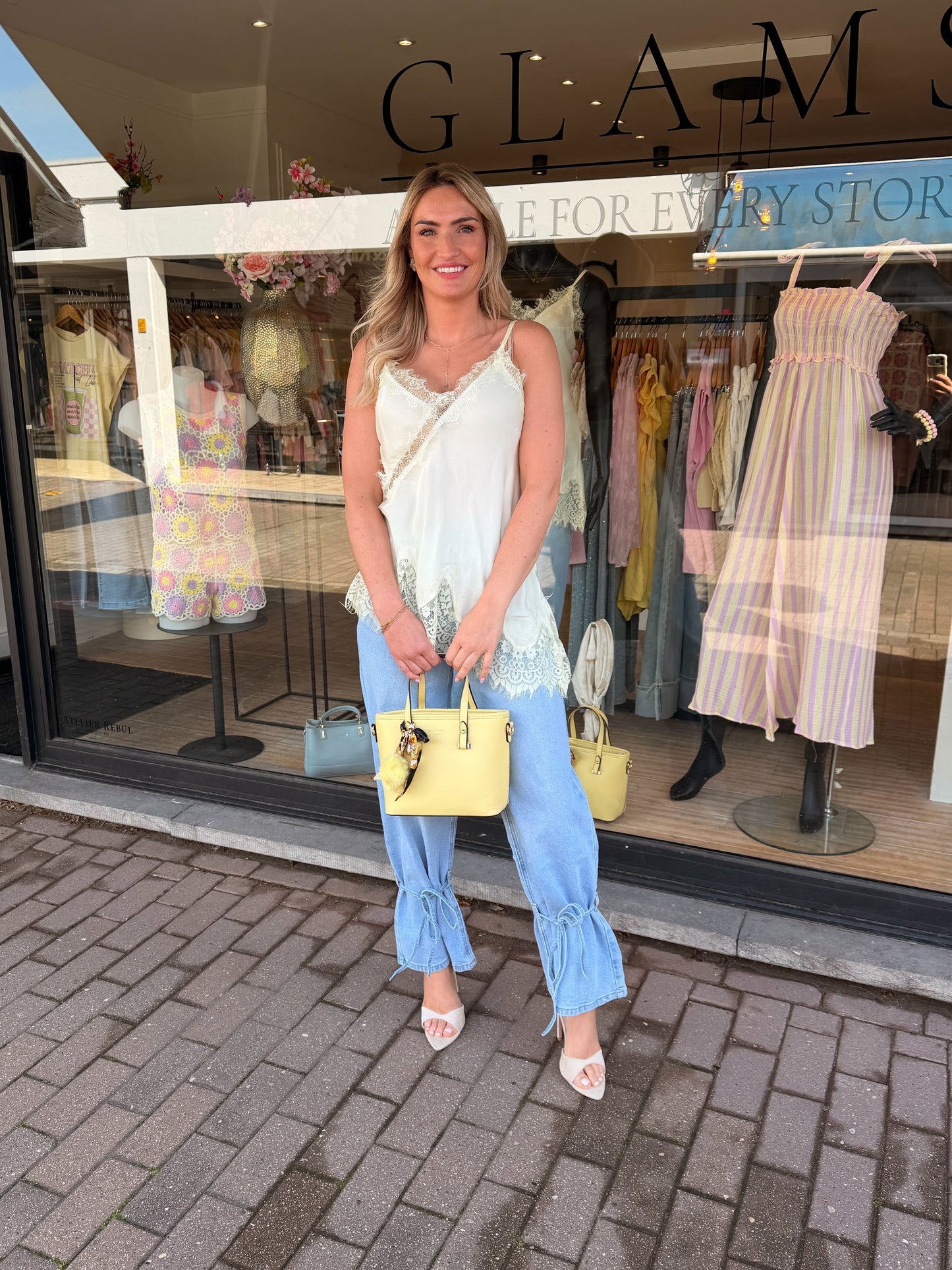 Jeans met strik detail