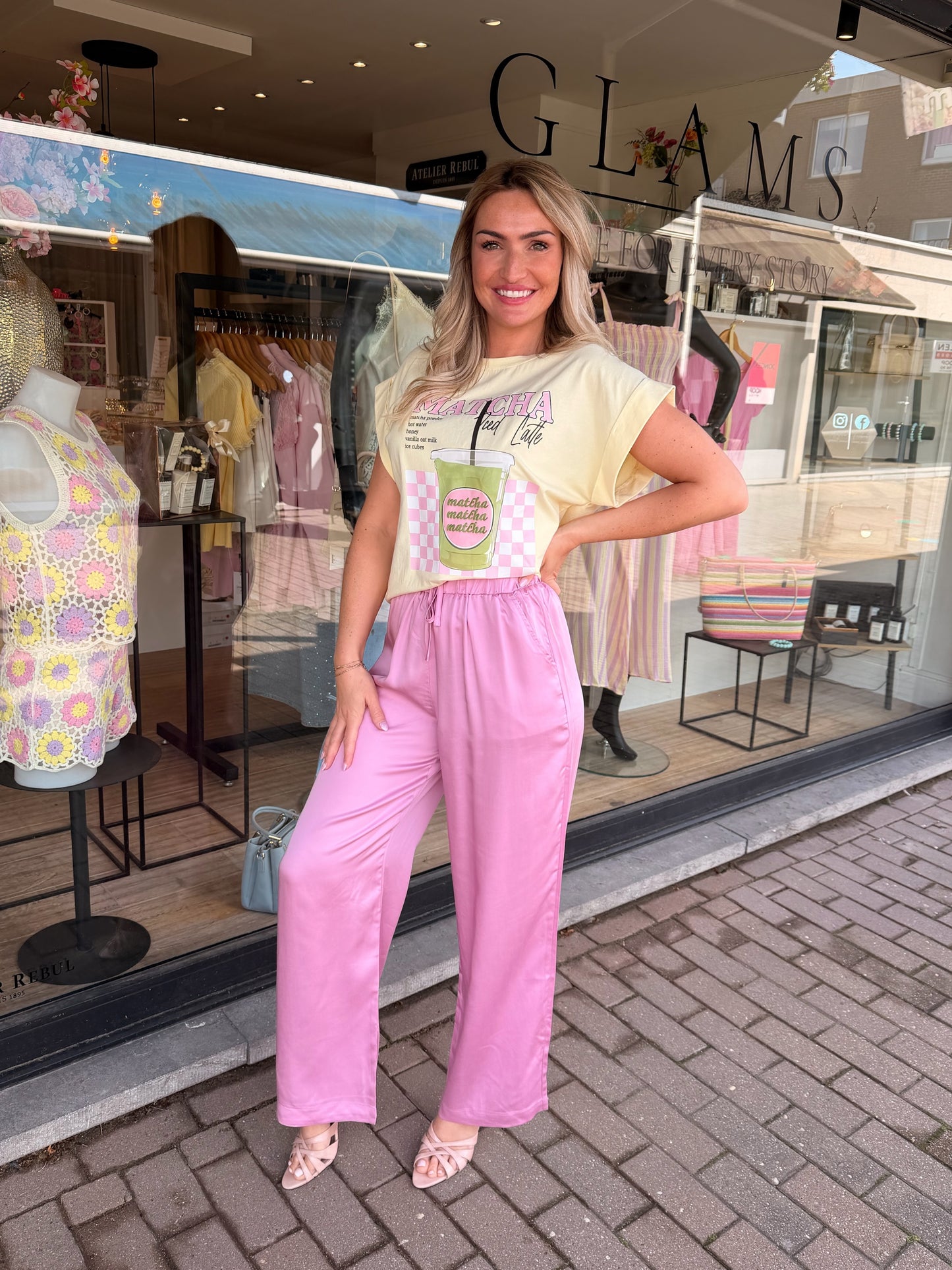 Zijde Pantalon roze