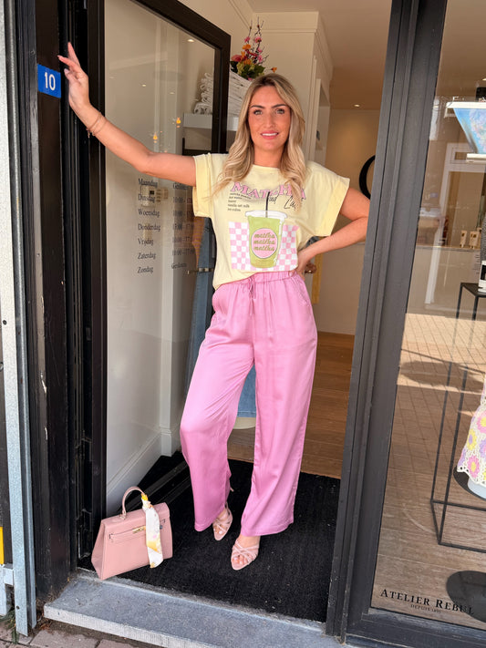 Zijde Pantalon roze