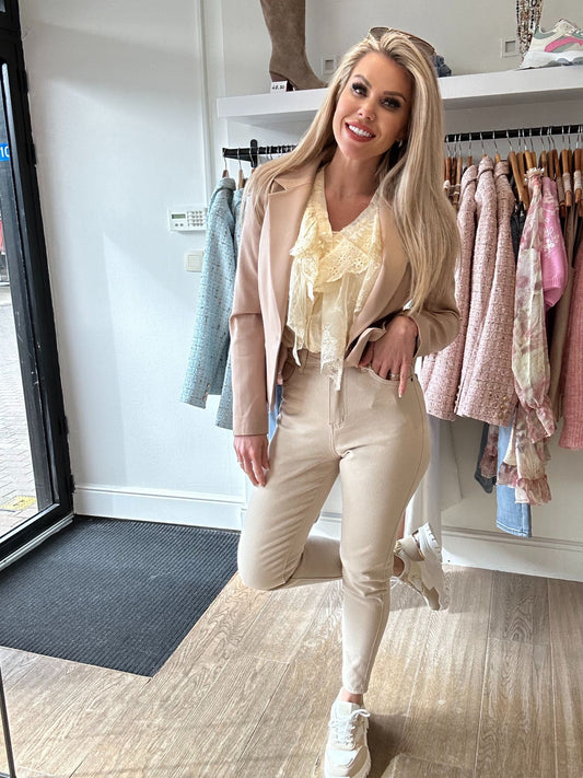 Mom jeans beige