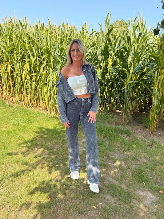 Jeans broek donker grijs