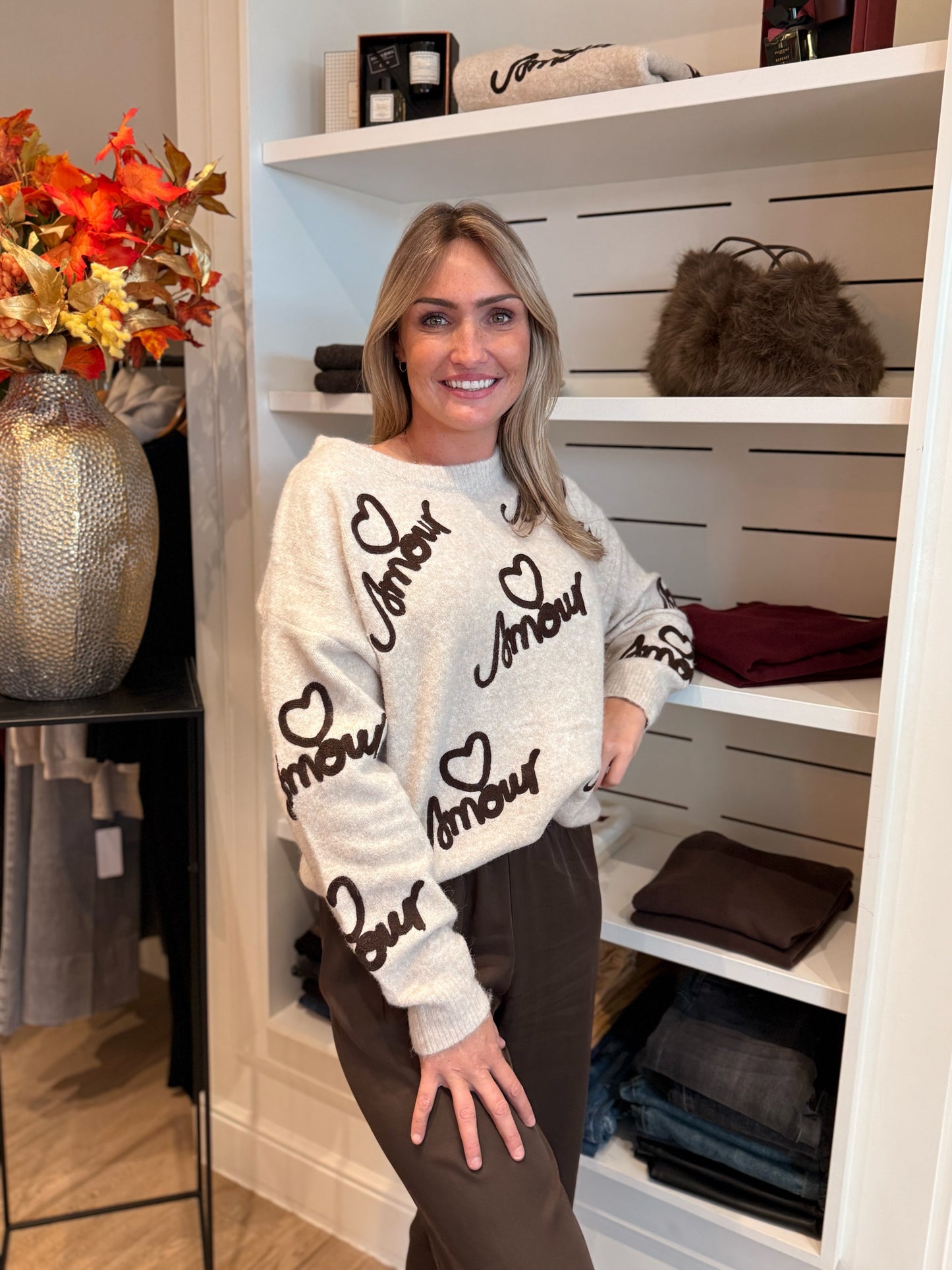 Sweater Amour bruin