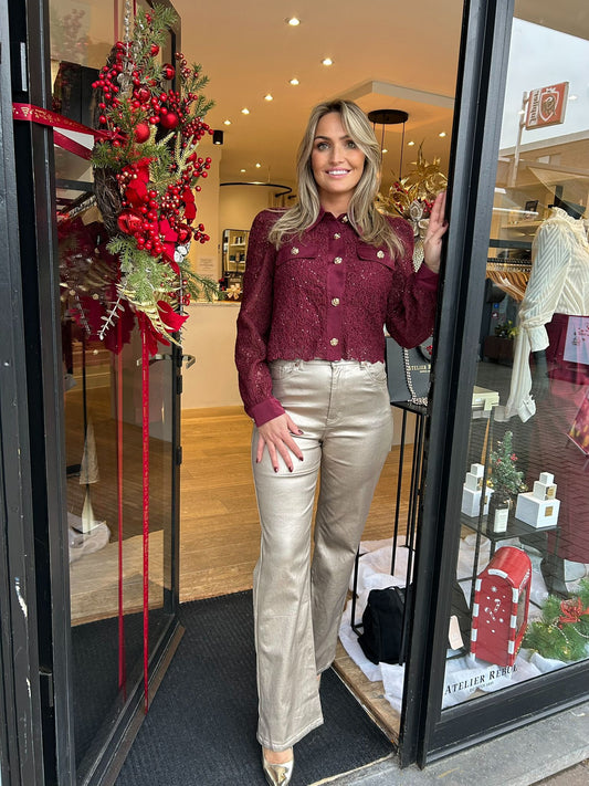 Gouden broek (leather look)