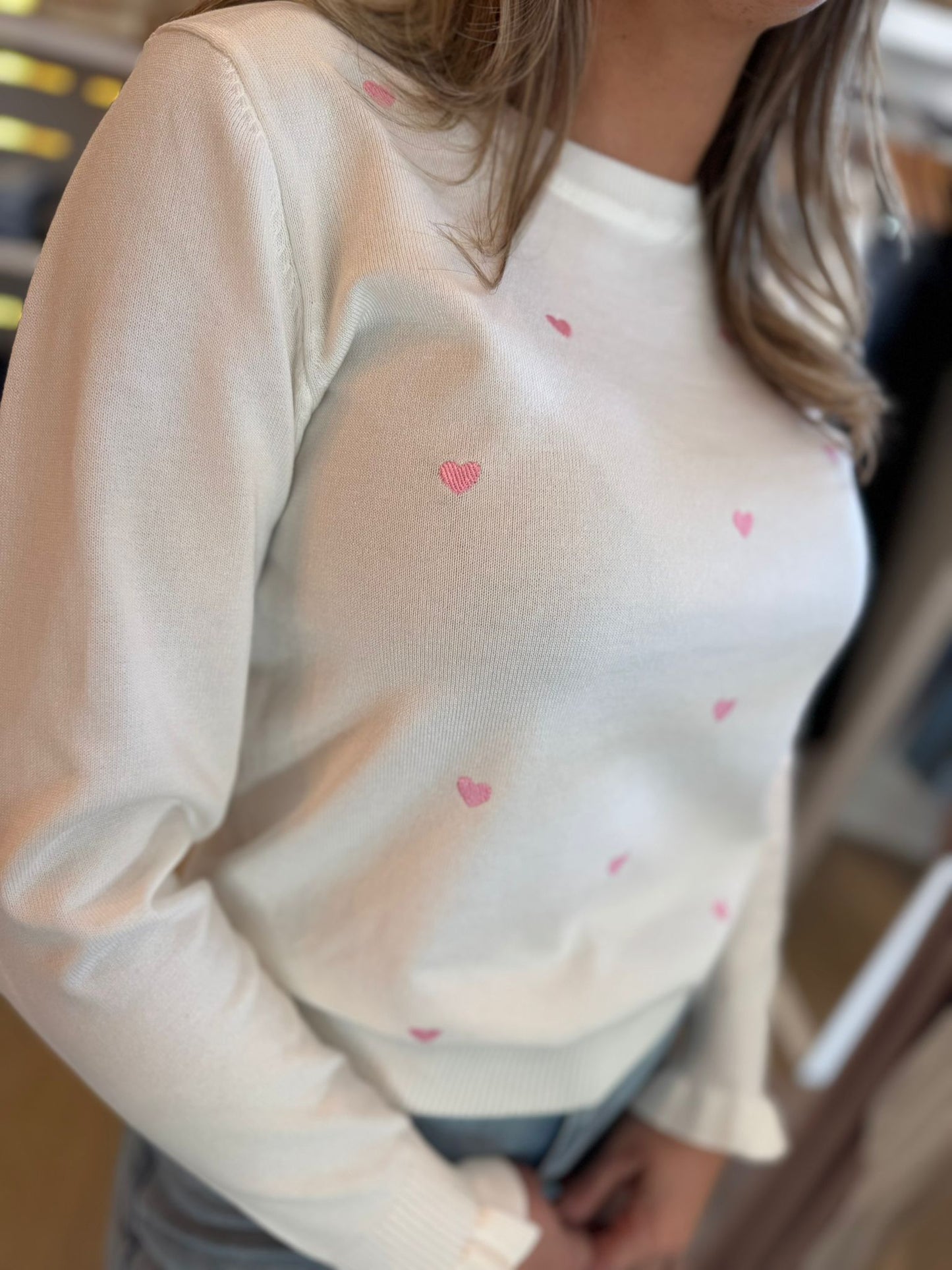 Top white pink Hearts